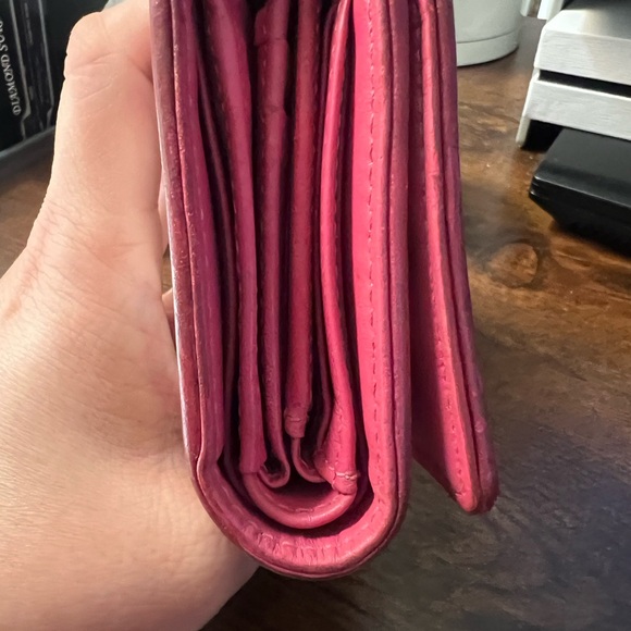 Preowned MCM White and Red Cherry Pattern Wallet - Picture 3 of 11